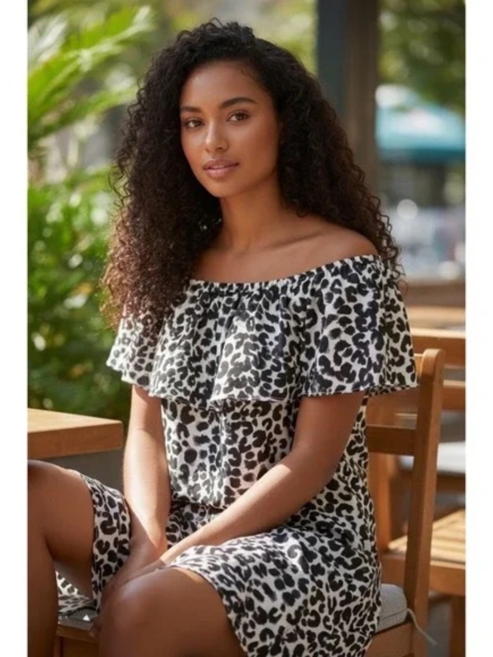 Sanctuary Black and White Leopard Print Dress
